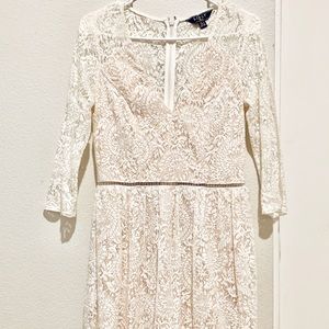 Lipsy lace illusion short dress